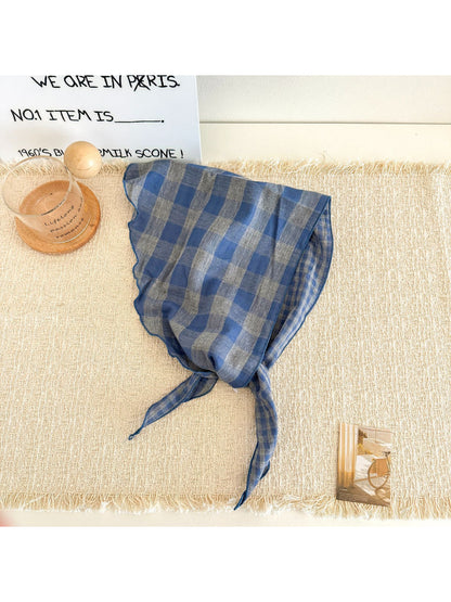 Scarvii - Gingham Check Ruffle Edge Scarf
