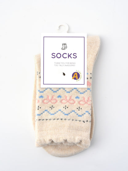 Rufia - Christmas Bow Patterned Warm Socks