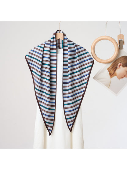 Scarvii - Preppy Line Print Triangle Bandana