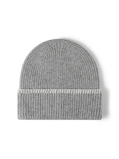 Haila - Contrast-Stitch Cuffed Knit Beanie