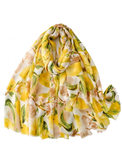 Scarvii - Lemon Butterfly Lightweight Wrap Scarf