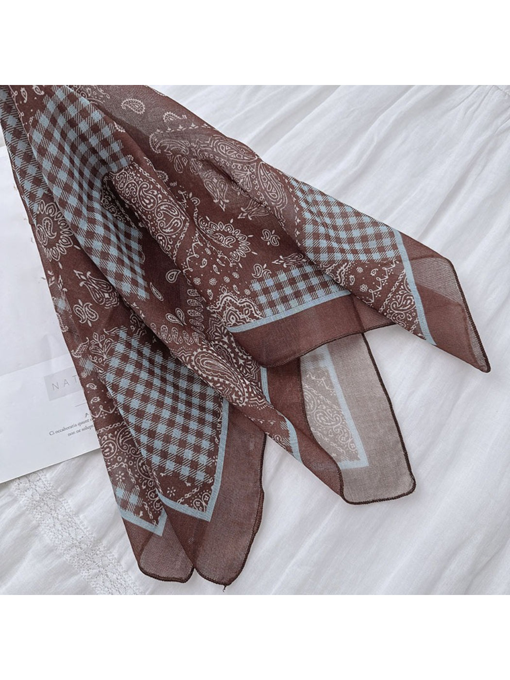 Scarvii - Vintage Paisley Square Neck Scarf