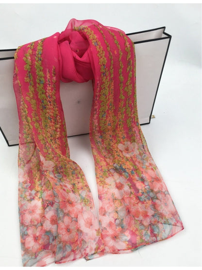 Scarvii - Floral Print Scarf - Lightweight & Elegant