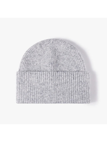 Haila - Fuzzy Ribbed Wide Cuff Knit Beanie