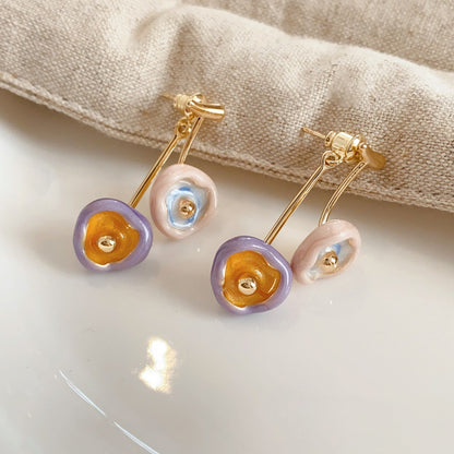 Earwish - French Style Floral Cherry Earrings - Delicate & Chic