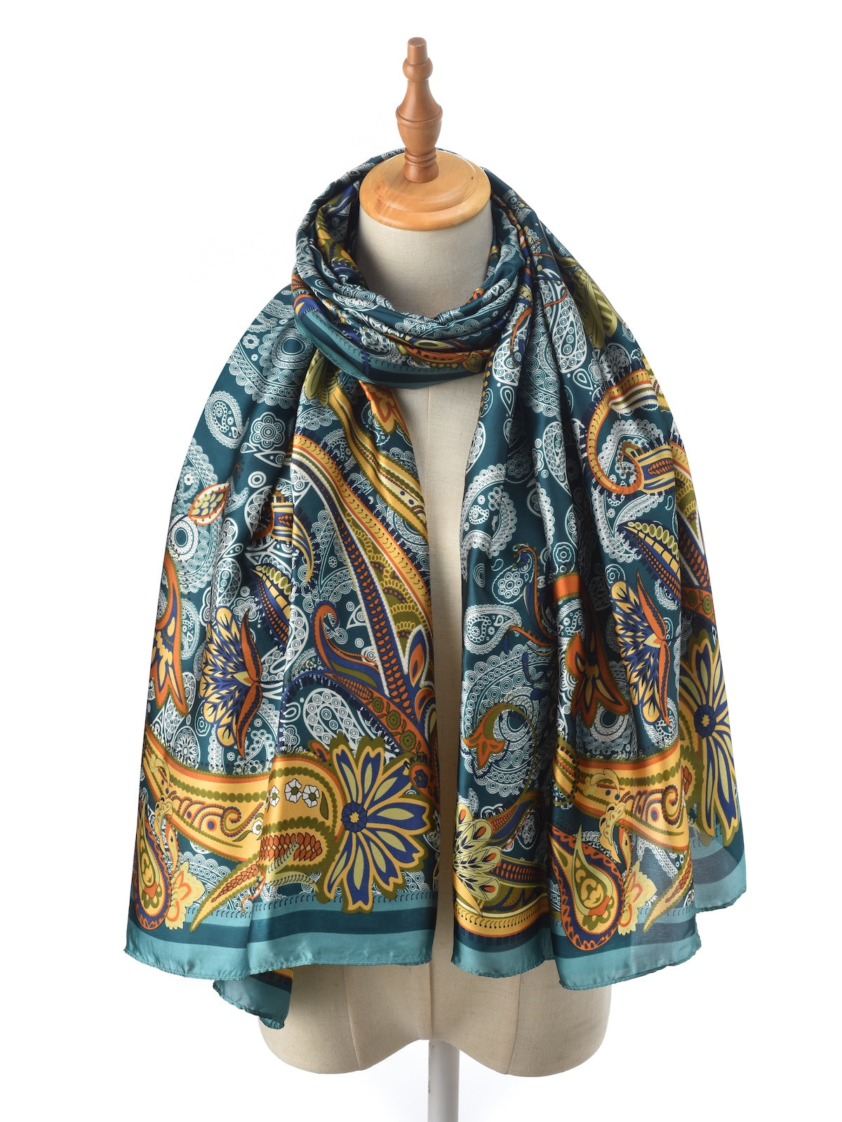 Scarvii – Abstract Paisley Print Long Scarf