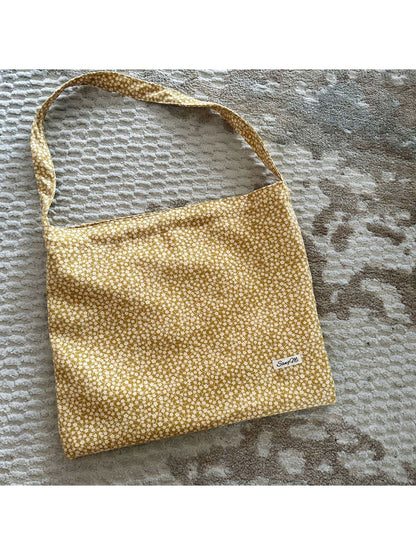 Cosbai - Soft Floral Pattern Casual Shoulder Tote Bag