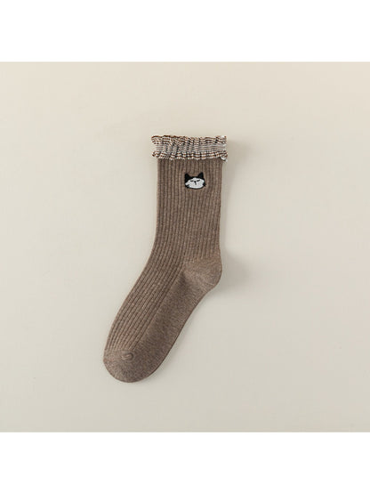 Rufia - Frill Cuff Cat Crew Socks product image 5