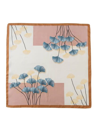 Scarvii - Ginkgo Leaf Print Square Scarf