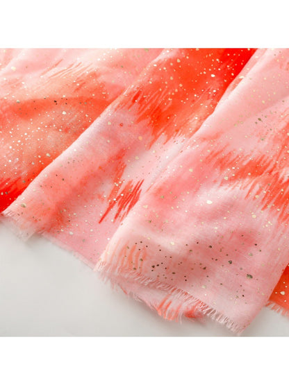 Scarvii - Gold Foil Gradient Scarf with Cloud Print