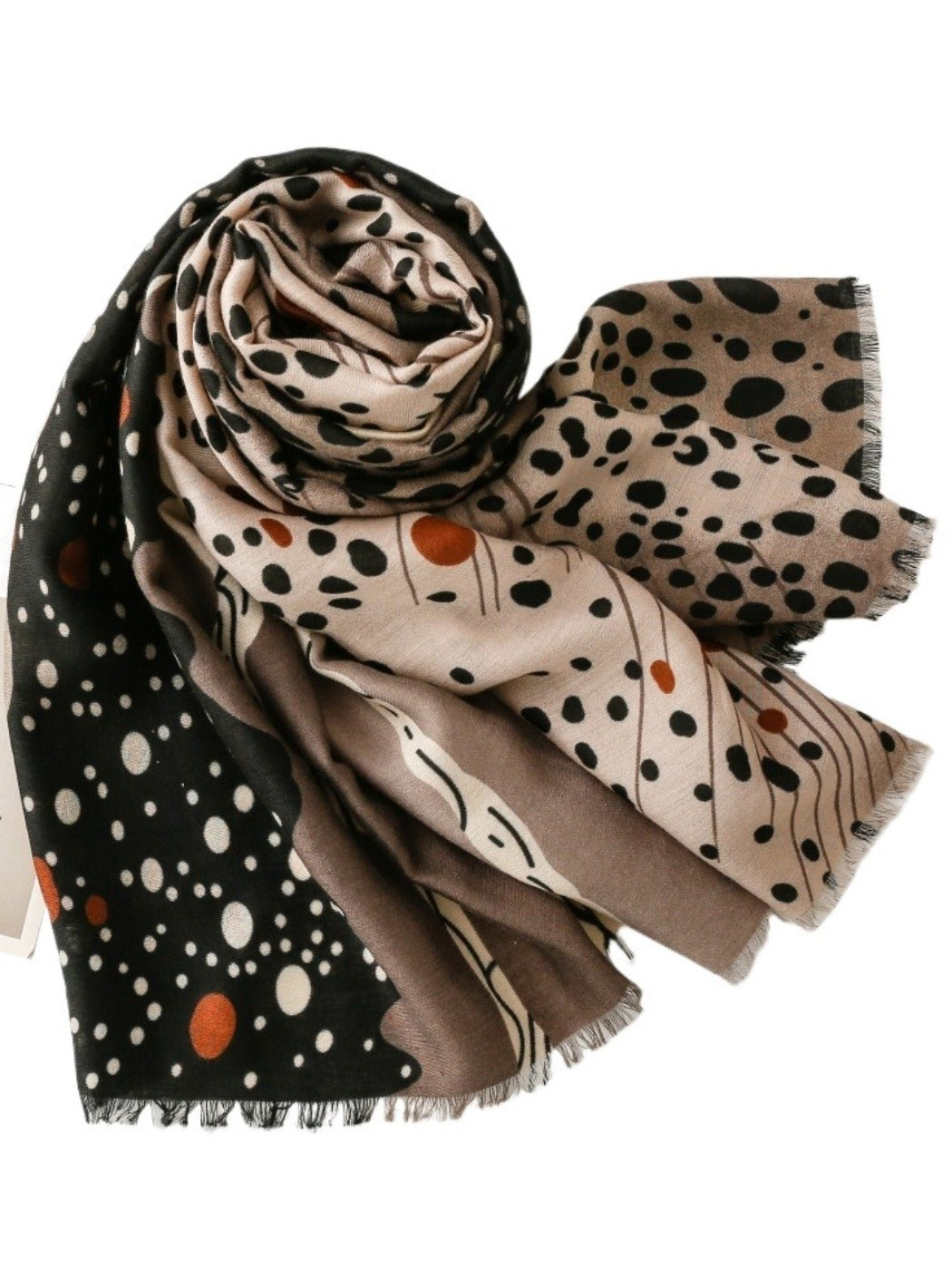 Scarvii - Autumn-Winter Irregular Polka Dot Print Scarf