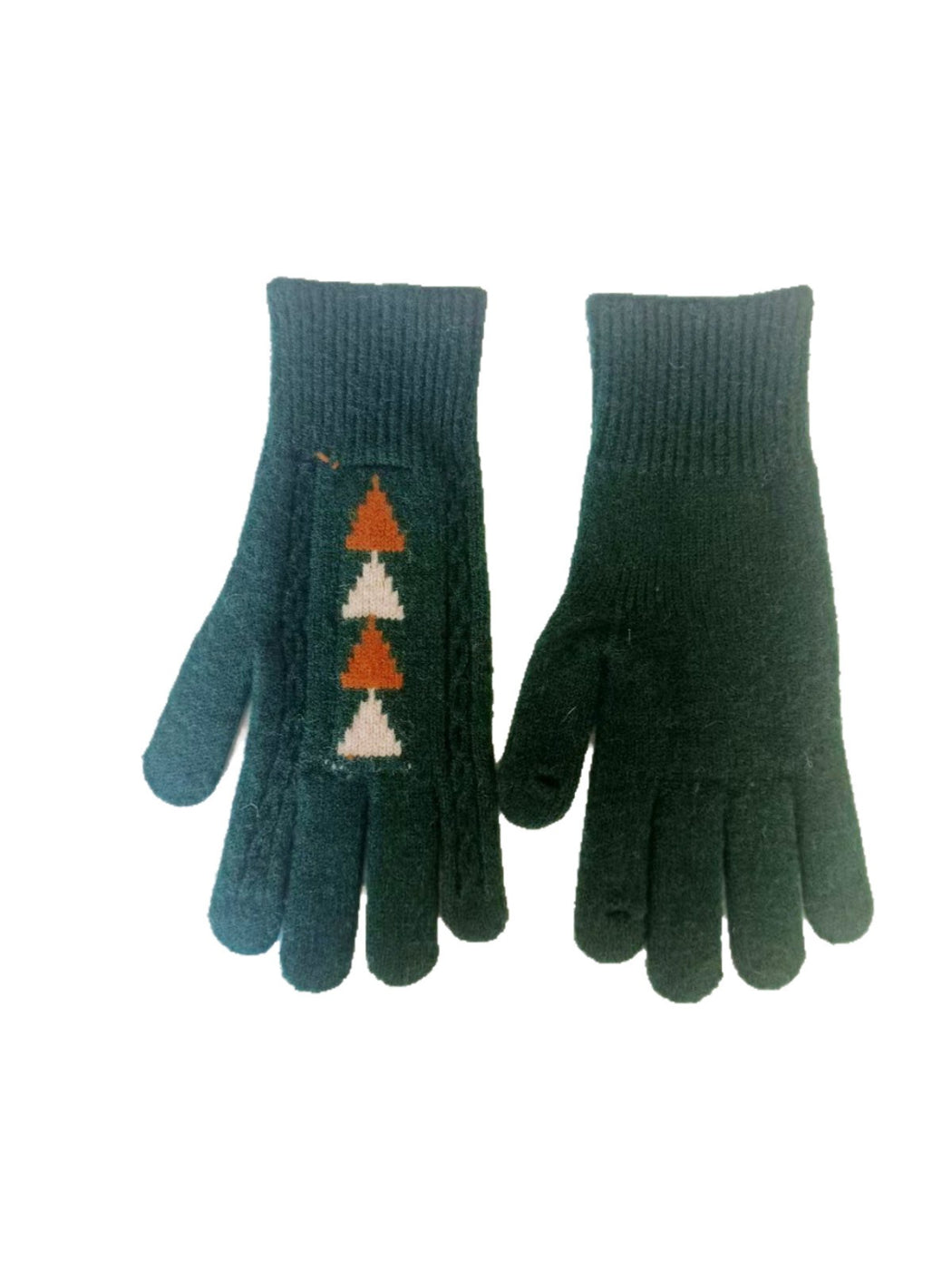 Gloving - Knit Tree Motif Winter Gloves