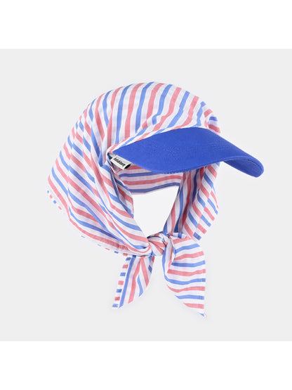 Haila - Striped Curved Brim Headscarf Cap