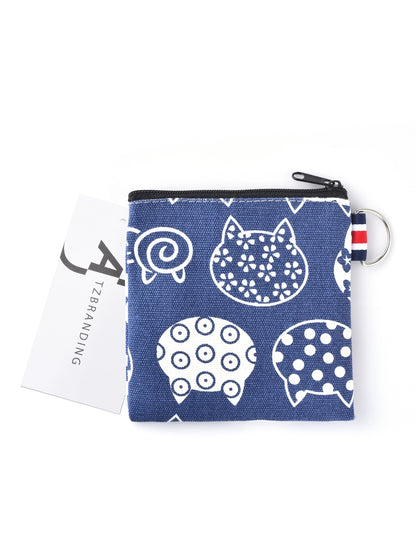 Cosbai - Canvas Cat Pattern Coin Purse