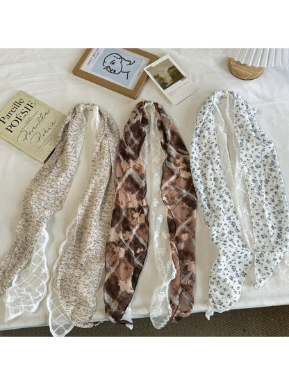 Scarvii - Fresh Floral Pattern Lace Scarf