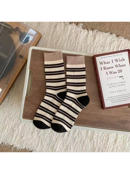 Rufia - Balanced Stripe Ribbed Crew Socks