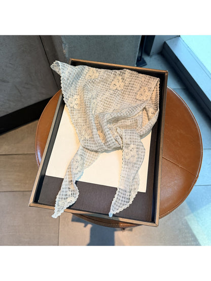 Scarvii - Floral Lace Hollow-Out Triangle Scarf