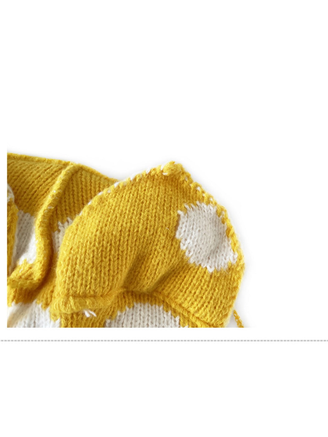 Haila Polka Dots Cat-Ear Knitted Beanie with dot pattern and knit texture