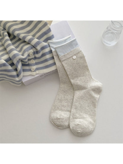 Rufia - Stripe Cuff Foldover Crew Socks