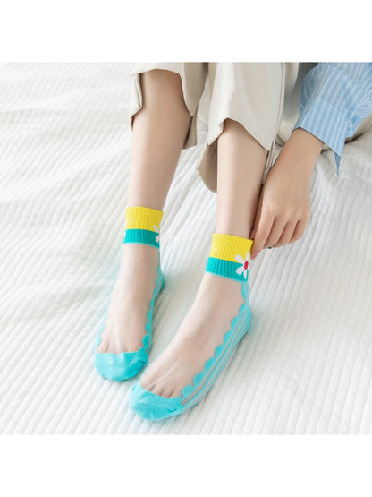 Rufia - Sheer Daisy Ribbed Crew Socks product image 2