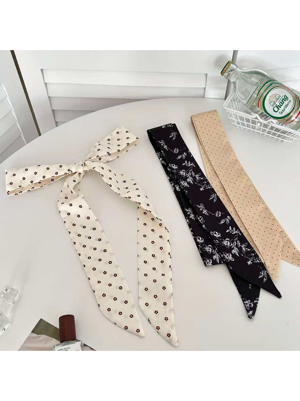 Scarvii Vintage Floral Pattern Skinny Scarf