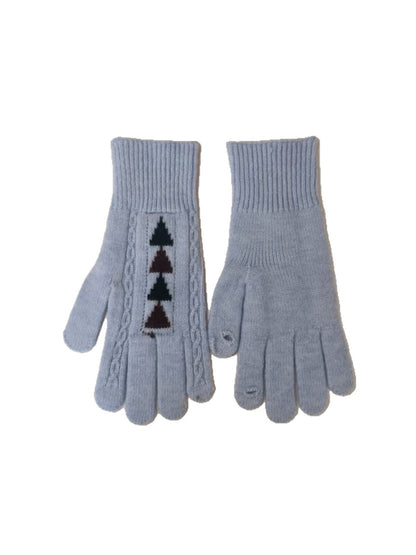Gloving - Knit Tree Motif Winter Gloves