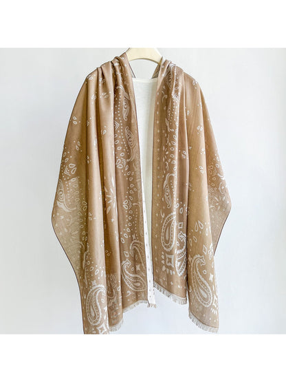 Scarvii - Summer Muted Paisley Print Wrap Scarf