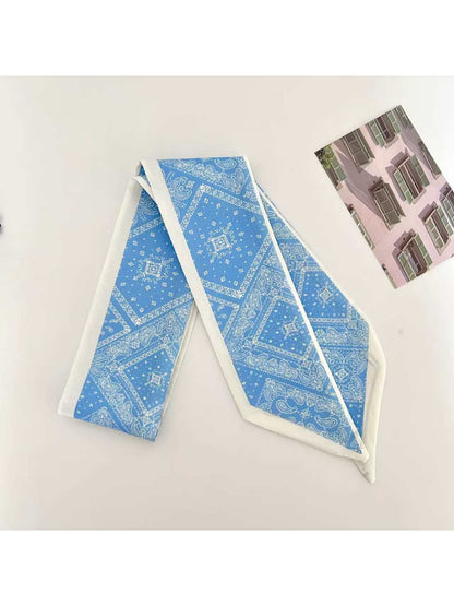 Scarvii Graphic Paisley Detail Skinny Scarf
