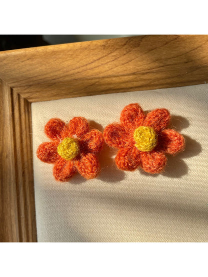 Earwish - Crochet Flower Stud Earrings