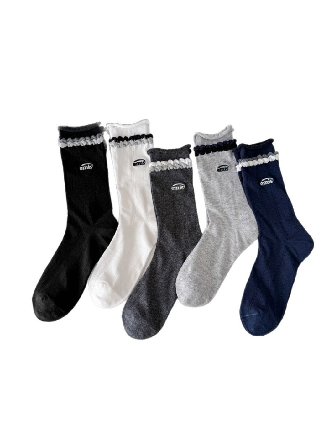 Pair of Rufia contrast braid knit socks in cream and brown on a white background