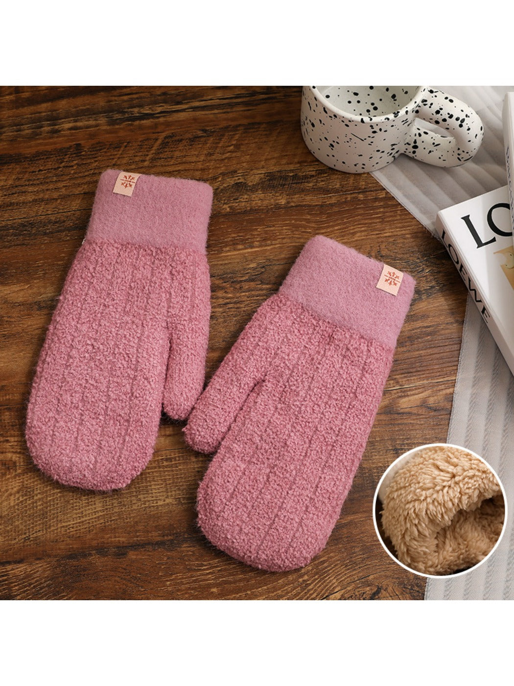 Gloving - Women's Winter Solid Color Plush Mittens
