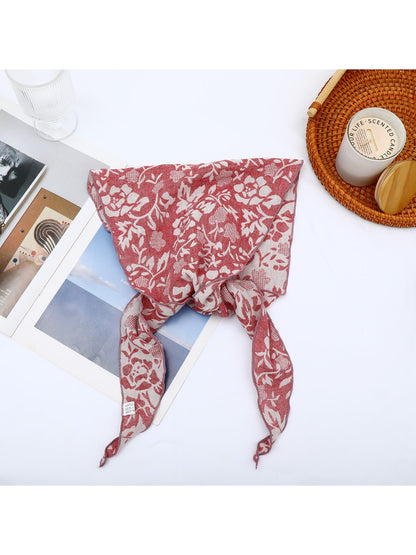 Scarvii - Rose Print Multi Use Triangle Bandana