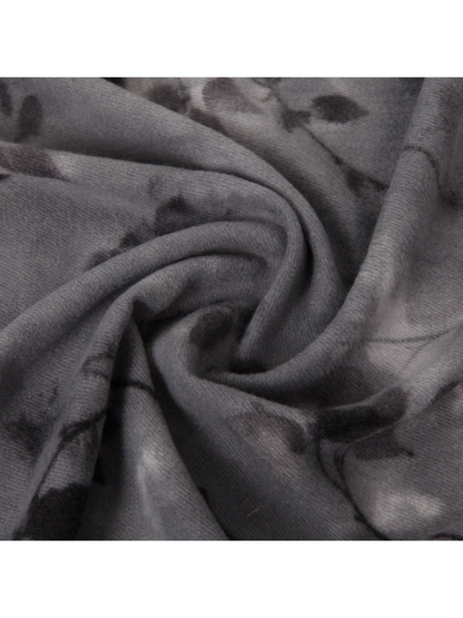 Close-up of the scarf's brushed surface and fine diagonal weave