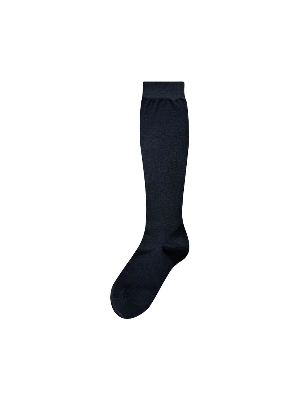 Black knee-high sock on a white background