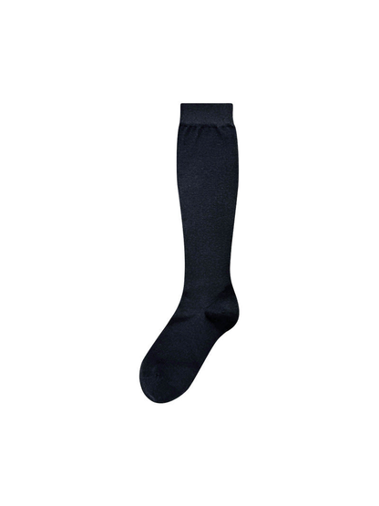 Black knee-high sock on a white background