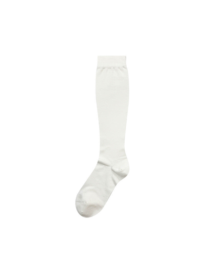 White knee-high sock on a white background