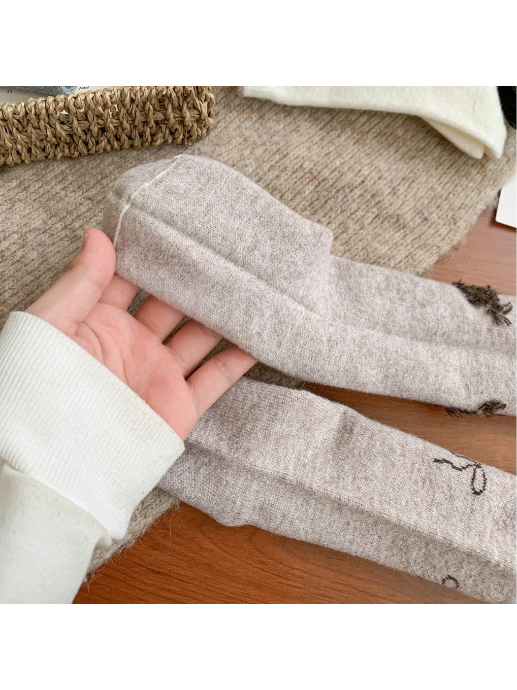 Close-up of the shaped heel and sole construction