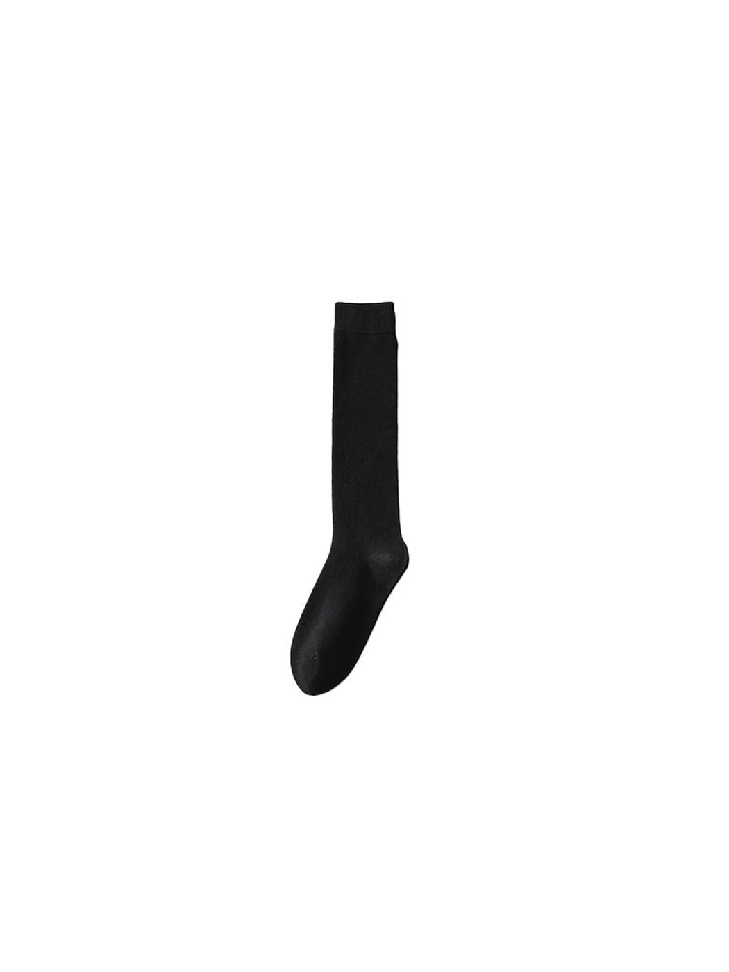 Black knee-high sock on a white background
