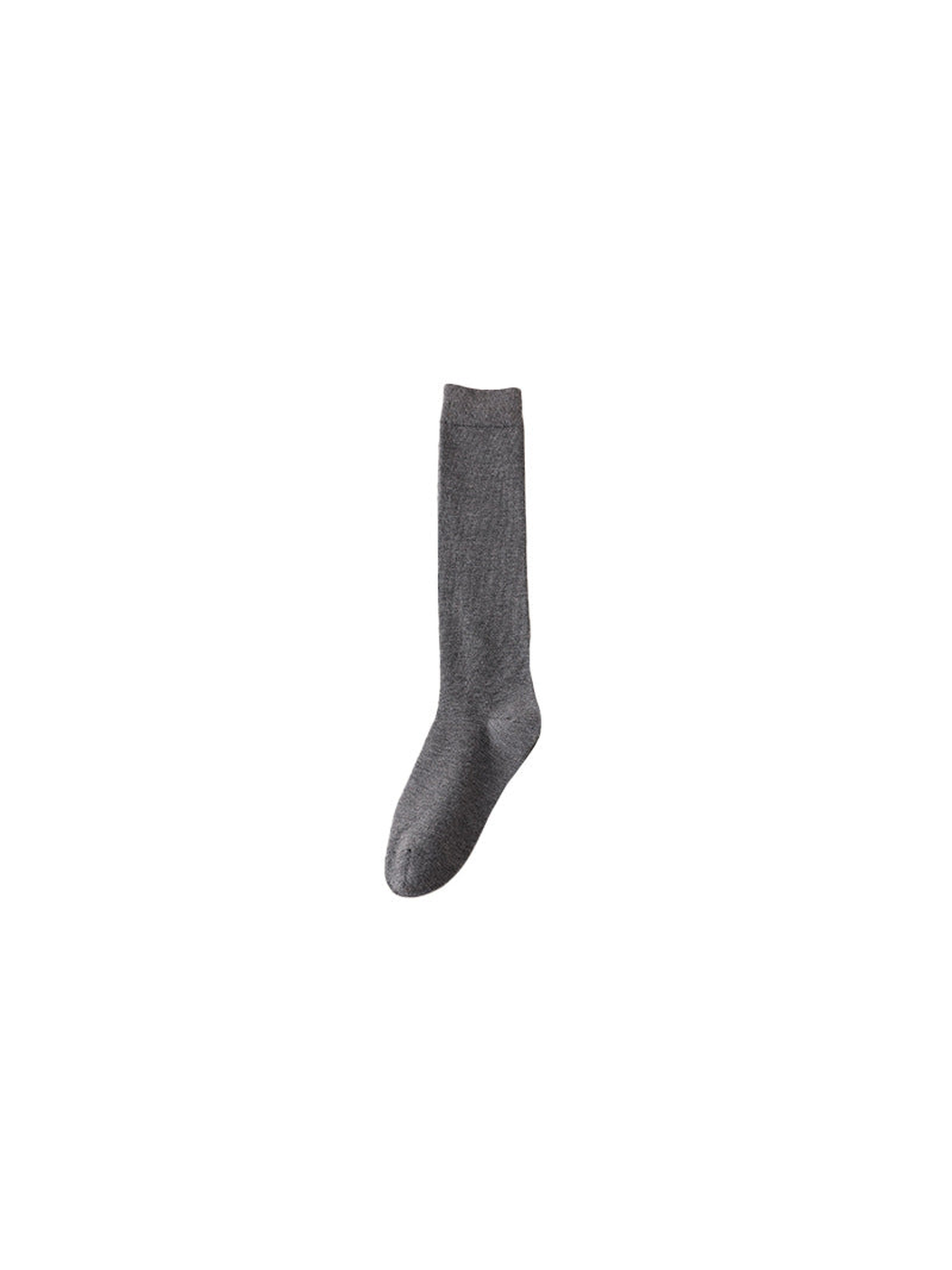 Dark gray knee-high sock on a white background