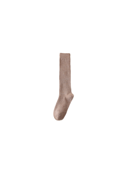 Brown knee-high sock on a white background