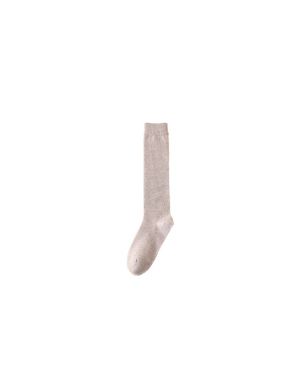 Oatmeal knee-high sock on a white background