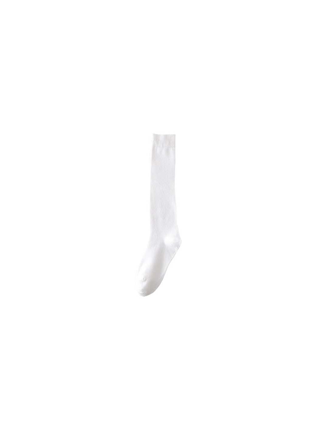 White knee-high sock on a white background