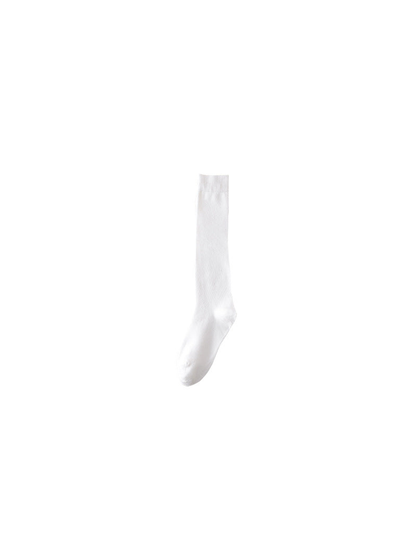 White knee-high sock on a white background