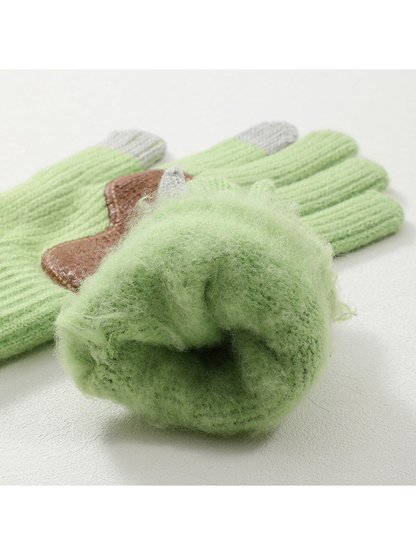 Close-up of the fuzzy interior at the turned-open glove cuff