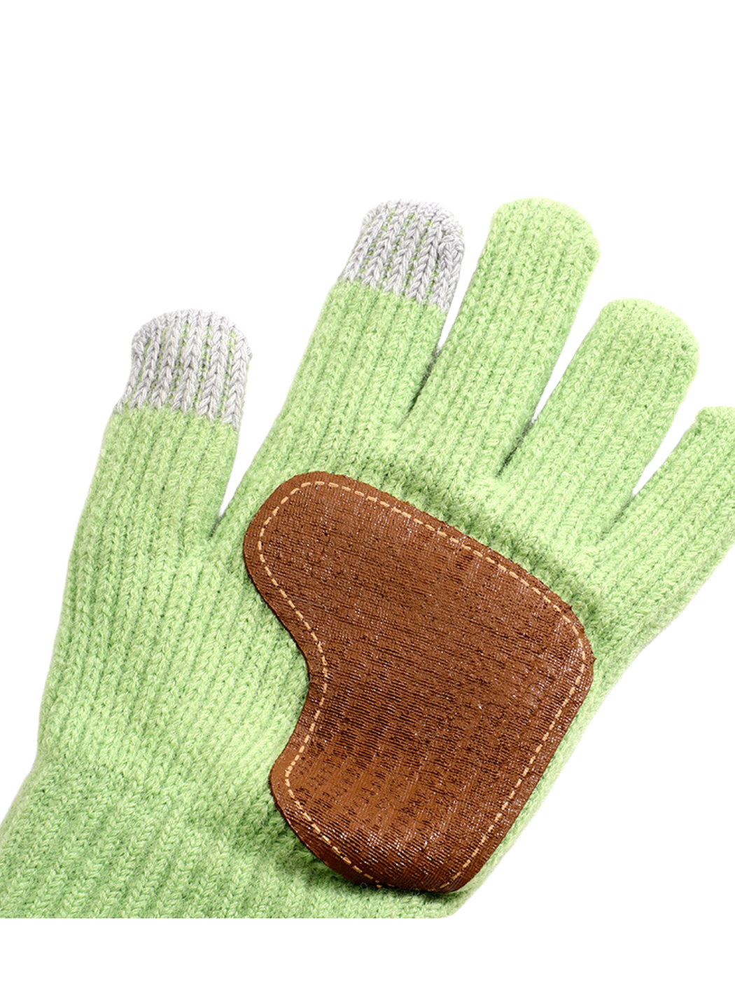 Close-up of the contrasting palm patch and ribbed glove texture