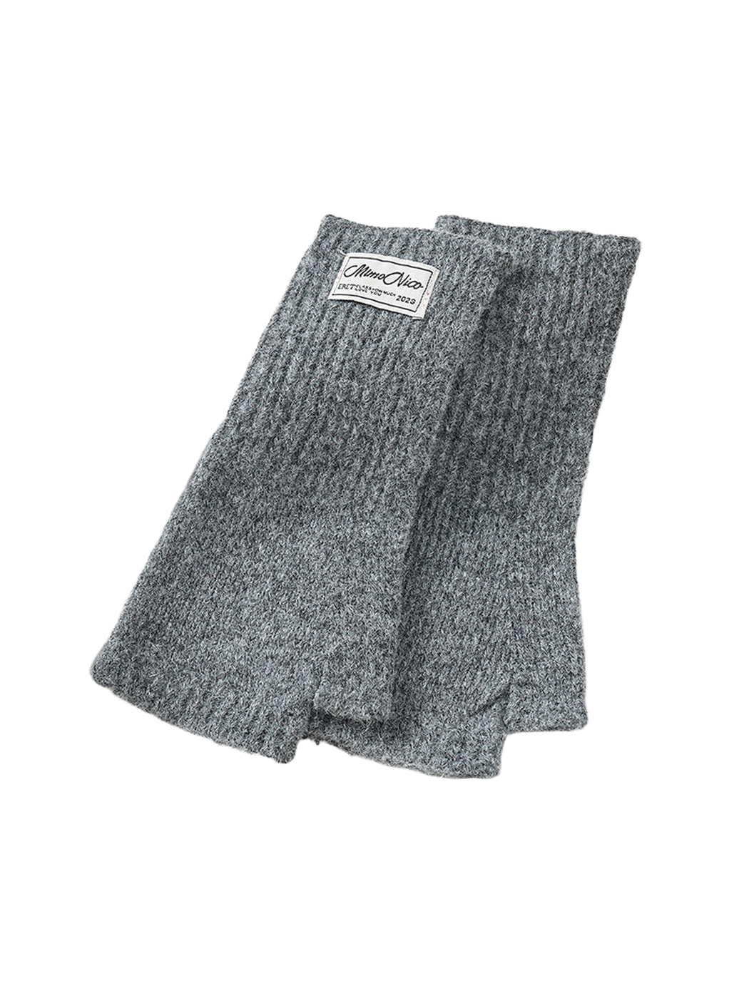 Dark gray fingerless gloves with extended ribbed cuffs