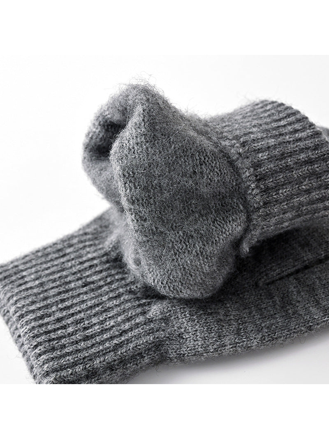 Close-up of the fuzzy interior texture and ribbed cuff