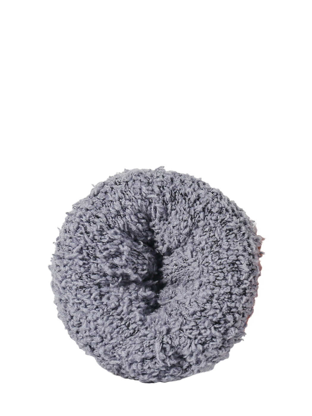 Close-up of the thick fuzzy interior inside a knit glove cuff