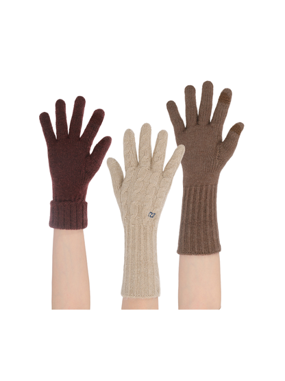 Three glove colors displayed with folded and extended cuff styling