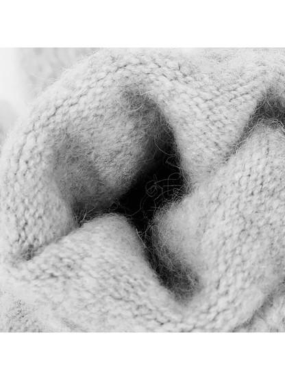 Close-up of the fuzzy interior and knit folds